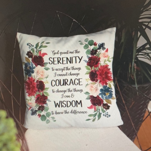 🙌SOLD🙌Ultimate Serenity Prayer Pillow& Pillow Case ThrowPillow 100% PolyesterNWT - Picture 5 of 10